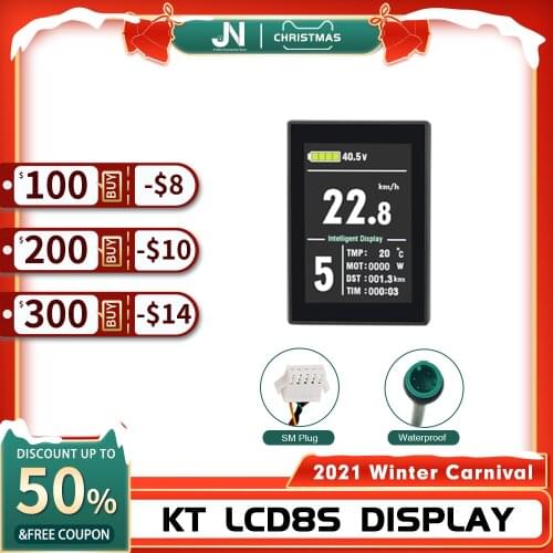 Ebike Display KT LCD8S 24V 36V 48V 60V 72V Julet Waterproof connector Color Screen For Electric Bicycle Hub Motor Conversion Kit
