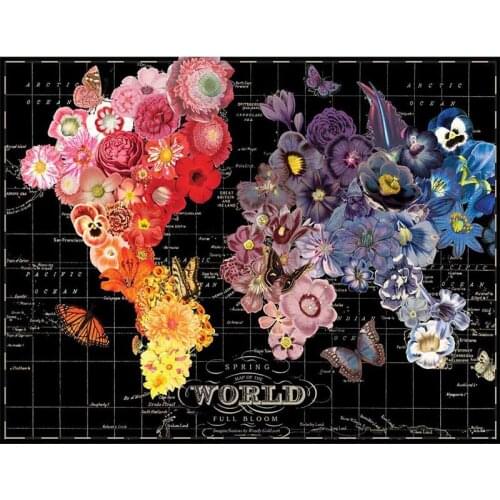 DIY Painting By Numbers Flower Butterfly Oil Coloring By Numbers World Map Wall Art Canvas Picture Hand Painted Room Decor