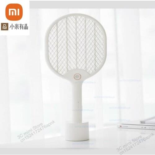 Xiaomi mijia 3000V electric mosquito swatter USB charging mosquito repellent anti-shock net portable with base bracket smart