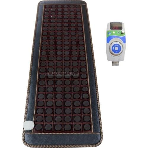 Far Infrared Heating Mat - Hot Stones Jade Tourmaline - Negative Ions - Mesh Mat - Adjustable Timer & Temperature - Heating Pad