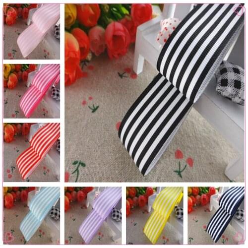 50 yards 1'' 25mm stripe printed grosgrain ribbons cartoon ribbon handmade hair bows YM16100785