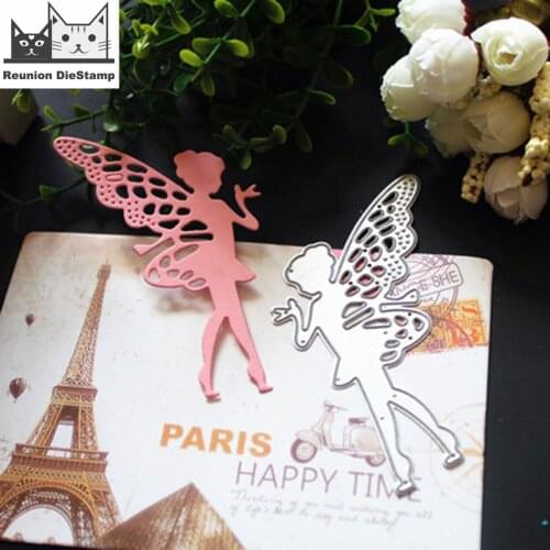 Reunion Fairy Girl Metal Cutting Dies Frame Stencils DIY Scrapbooking Embossing Paper Cards Die Cuts Photo Album Making Craft