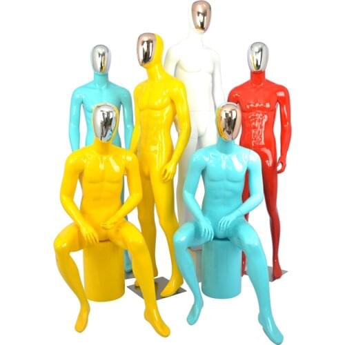Fashionable Colorful Men Mannequin Fiberglass Male Model Customized Factory