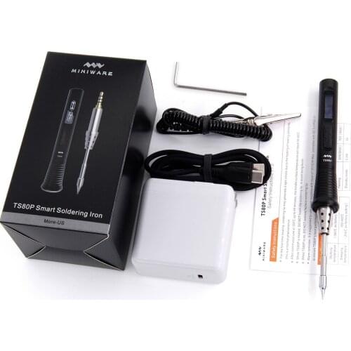 New Mini Smart Portable Adjustable Temperature LED Display Electric Soldering Irons TS80P more kit With B02 Iron Tips For TS80