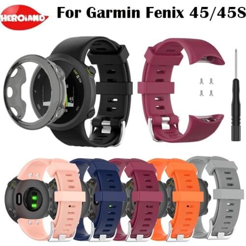 New Sport Silicone Watchband Strap for Garmin Forerunner 45/45S Bracelet Wristband mens watches womens bracelet Protect Case