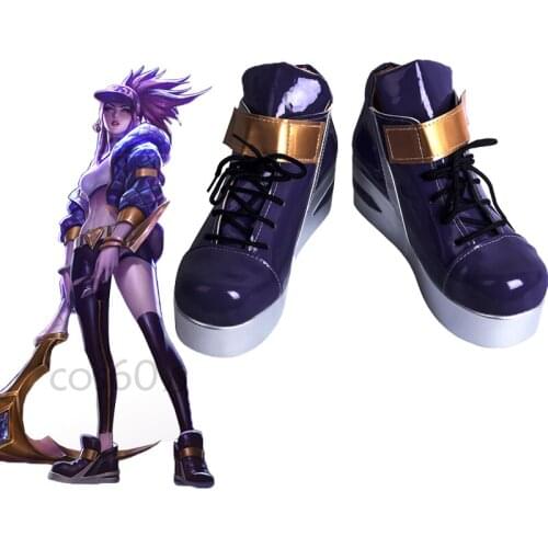 KDA Akali Cosplay Shoes LOL AKALI Cosplay Women Shoes Game LOL K/DA Akali Cos Halloween women men Cosplay Props