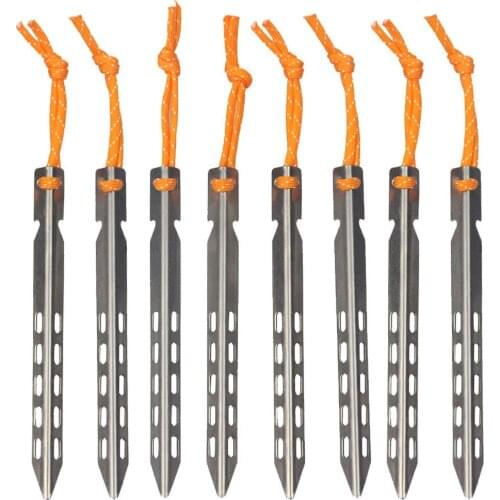 Portable Titanium Alloy Tent Nail Awning Sky Curtain Ground Nails Beach Ground V-Shaped Ground Nails With Wind Rope Tent Nails