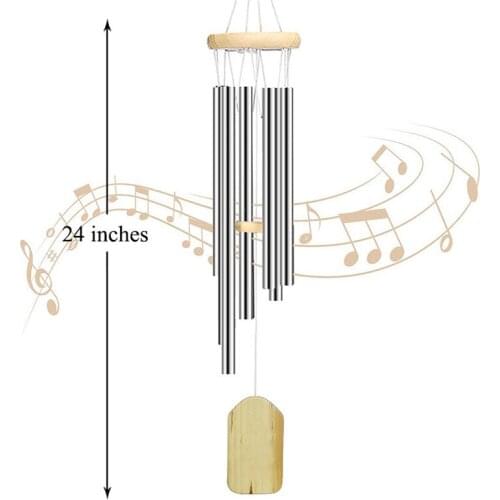 Personalized 24 or 34 inchies 6 Tubes Wind Chime Bells Hanging Pendant Church Bell Yard Garden Outdoor Home Living Wind Chime