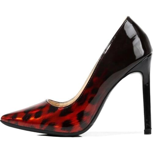Sexy Leopard High Heels Shoes Women Pumps Sexy Pointed Party Wedding Office Shoes Ladies Large Size 46 New 2021 Spring