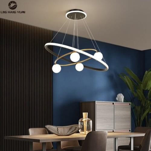 Modern Led Pendant Light 110V 220V Hanging Lamp Circles Chandelier Pendant Light for For Dining room Kitchen Living room Lamps