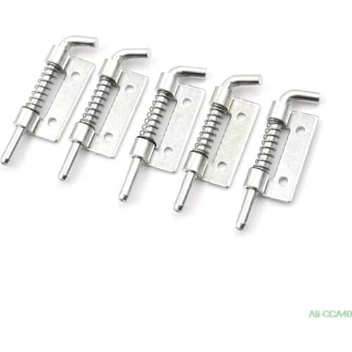 Spring Loaded Metal Security Barrel Bolt Latch 5.3 X 1.7cm Silver Tone Spring Latches Door Cabinet Hinges Hardware 5pcs/lot