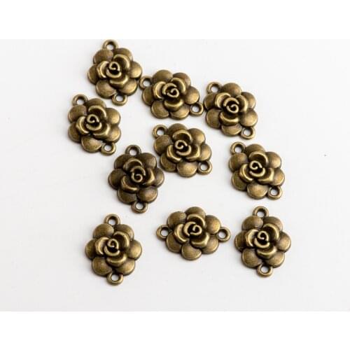 Rose Flower DIY Alloy Pendant Diy Jewelry Charms Jewelry Findings & Components For Jewelry Making #JZ129