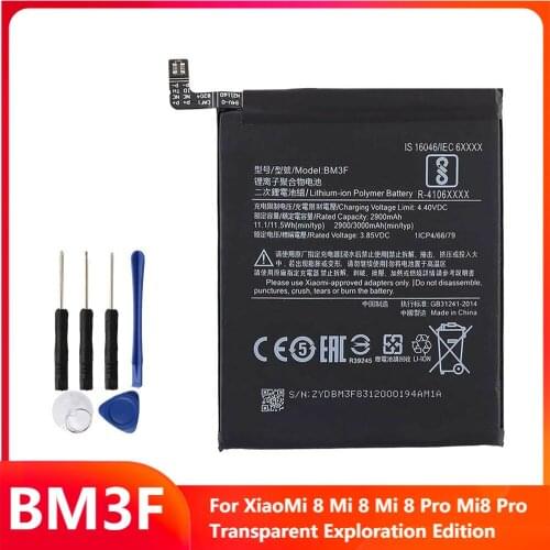 Xiao mi Original Replacement Phone Battery BM3F For XiaoMi 8 MI8 Mi 8 Mi 8 Pro Mi8 Pro Transparent Exploration Edition 3000mAh