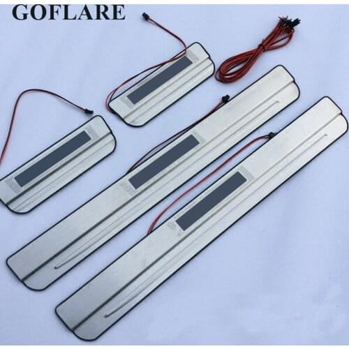 Led auto door sill protector strip for Honda City accessories 2009 2010 2012 2013 illuminated door sills scuff plates thresholds