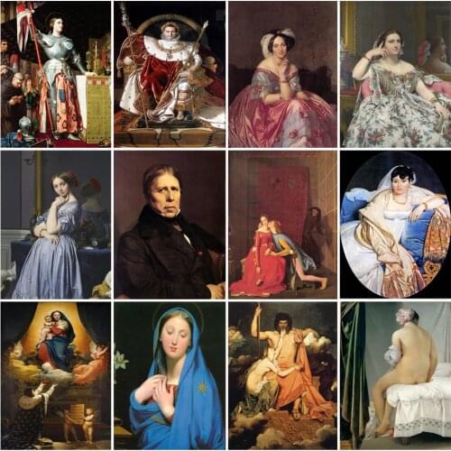 Famous French Neoclassical Paint Jean Ingres Series 5D DIY Diamond Painting Full Square/Round Diamond Embroidery Mosaic Sale