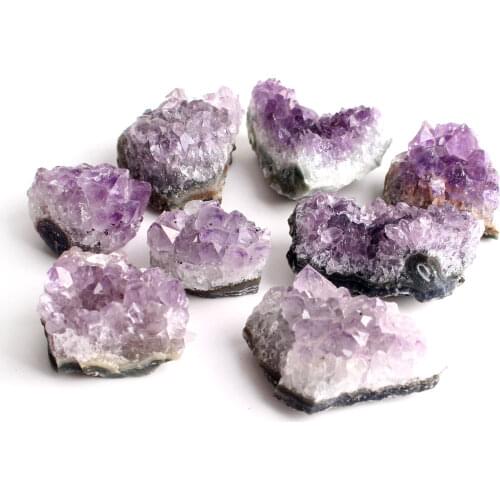 1Lots Natural Amethyst Crystal Cluster Geode Purple Quartz Raw Point Mineral Specimen Healing Home Decor