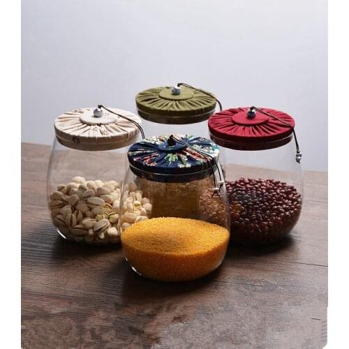 1PC Daily Storage Tank Storage Bottle Container Tea Snack Caddy Moisture-proof Glass Sealing Jar Kitchen Accessories JM 001