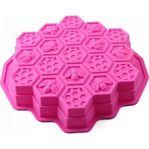 1PC Random Color Honey Comb Bees Mold Beeswax Silicone Pan Cake Mould Ice Jelly Chocolate Mold DIY Cake Decoration OK 0975