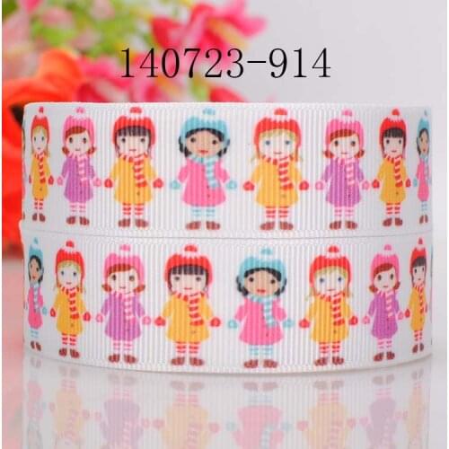10yards 7/8 " 22 mm cute doll girl printed grosgrain ribbon DIY handmade hairbow ribbon free shipping