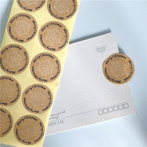 1000PCS/lot Merry Christmas Snowflake DIY Handmade Sealing Labels envelope Merry Chrismas Gifts box Present sticker