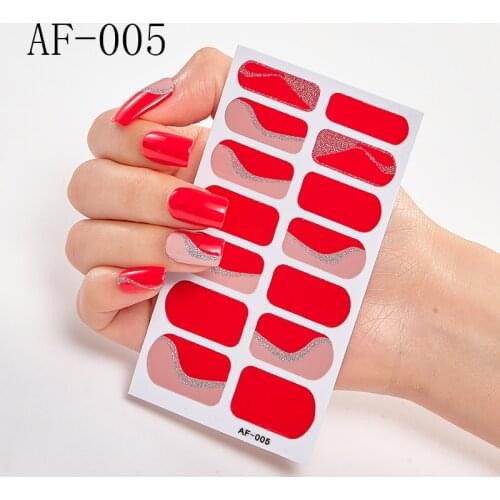14tips/sheet Fashion Color Nail Sticker French Full nail Wraps Nail Polish Sticker Lattice Elements Art Predesigned Drop Ship