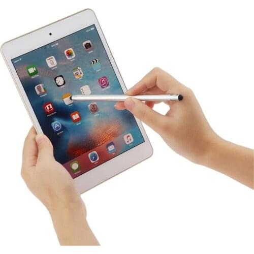 14cm Universal Pencil Double Dual Silicon Head Touch Capacitive Screen Stylus Caneta Capacitiva Pen For Ipad Tablet Smartphone