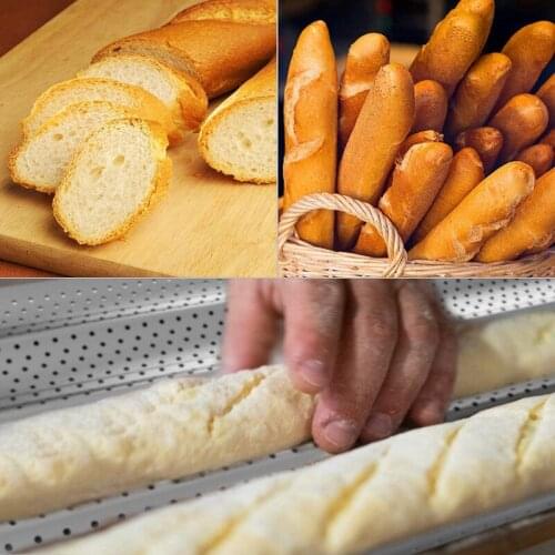 2 Pack Nonstick Perforated Baguette Pan Wave Loaves Loaf Bake Mold Toaster Pan for French Bread Baking