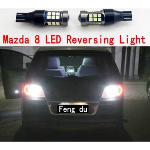 2pcs For 2004-2017 Mazda 8 Reversing Light High Bright LED Car Auxiliary light tail lighting decoration Bulb W16W T15 6000K