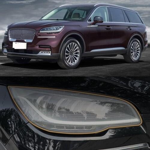 For Lincoln Aviator 2020 Accessories TPU Transparent Protector Film Car Headlight Protective Film Anti-scratch Sticker 2 Pcs