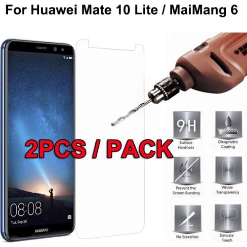 2PCS Glass Huawei Mate 10 Lite Screen Protector Tempered Glass For Huawei Mate 10 Lite Glass Scratch Proof Film Huawei MaiMang 6