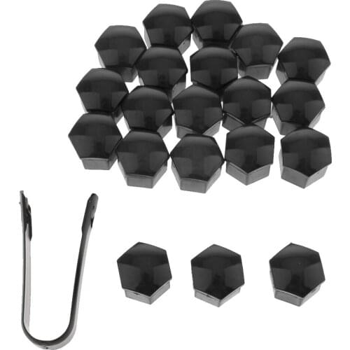 20Pcs 19mm Hexagonal Socket Car Wheel Hub Screw Cover for Universal Vehicles 0.95 x 0.93 inch