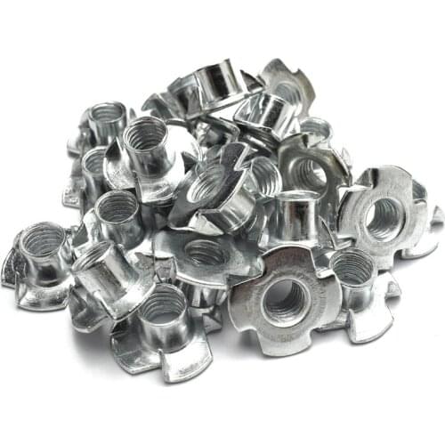 50pcs M8 metal Captive T Nuts Pronged Tee Blind Nuts Metric
