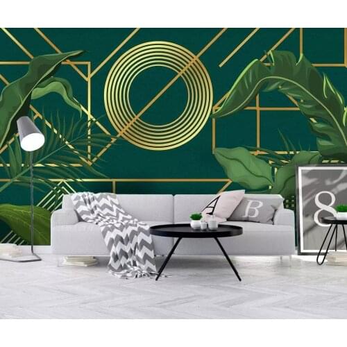 Aureate and abstract geometrical line contracted and costly setting wall decorates a picture