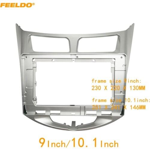 FEELDO Car Stereo 2Din Fascia Frame for Hyundai Verna/Accent)/Solaris/i-25/DODGE Attitude 9" Big Screen CD/DVD Dash Mount Trim