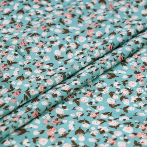 50cm*140cm Baby Green Floral Viscose Fabric For DIY Sewing Summer Dress Bed Sheet Rayon Patchwork Fabric Soft