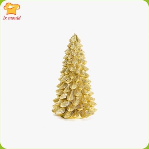 LX MOULD 2019 new fir candle silicone mould Christmas decoration candle mold