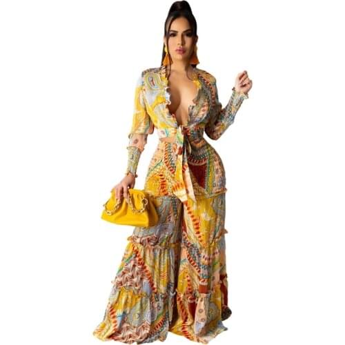 2 Piece Set Dashiki Traditional African Two Piece Set Women Africaine Print Bodycon Tops And Pants Africa Clothes Matching Sets