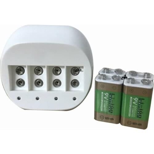 4pcs 9v battery 800mAh 9V lithium battery 9 Volt Li-Ion lithium Battery +Dedicated 4 slots 9v charger Hurry to act
