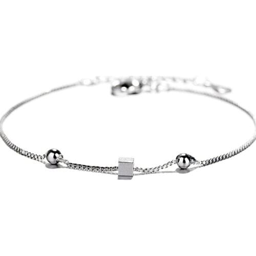 Brushed Square Bracelet Chain Charm For Women Geometric Fashion Korean New Trendy Hot Simple Lady Party Jewelry Gift BOYULIGE