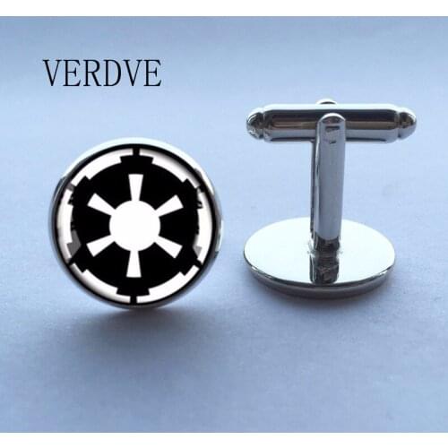VERDVE 1 New Hand Cufflinks Mens Shirt Galactic Empire Round Glass Charm Send Friends High Quality Cufflinks Accessories