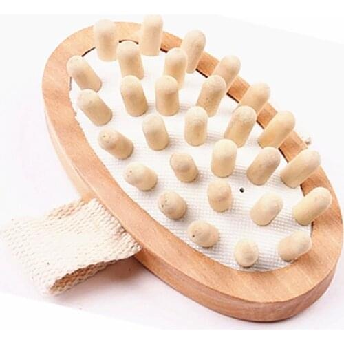 Natural Bristle Bath Brush Exfoliating Wooden Body Massage Shower Brush SPA Woman Man Skin Care Dry Body Brush D40
