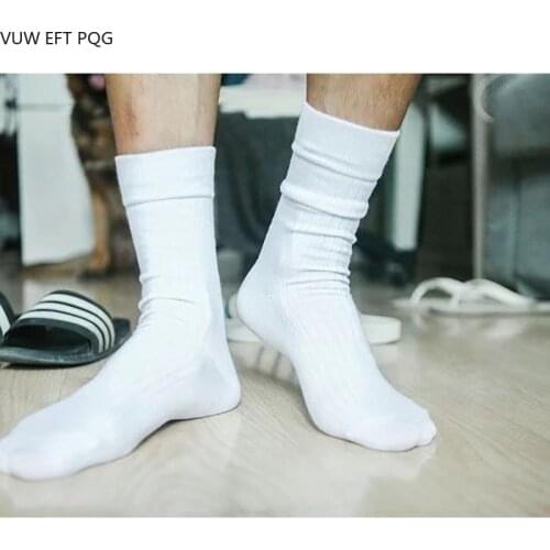 One Pairs Business Socks BOY Fashion Black and White Cotton Sweat Comfortable Lines Textile Sock