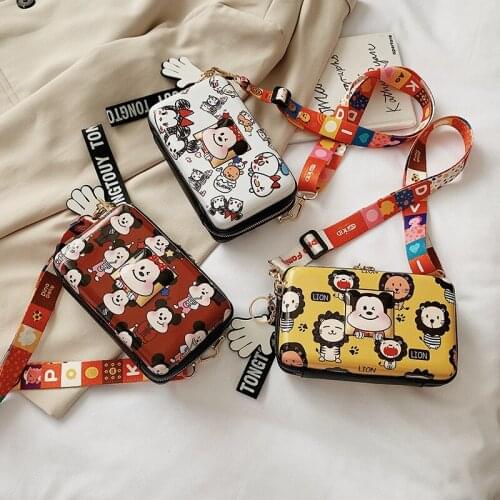 2021 New Kindergarten Children Cute Diagonal Bag Mickey Minnie Mouse TSUM Printing Fashion Square Storage Bag for 3-12years Baby