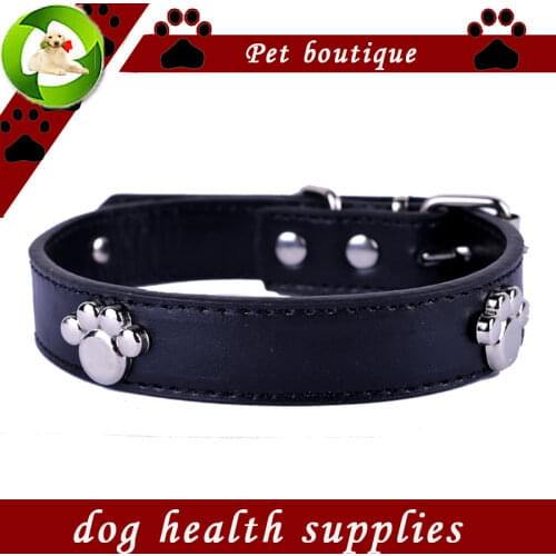 Fashion Dog Collars Personalized Paw Accessories Pu Leather Collar Black Red Yellow Green Colors Collar Lead Pet Products