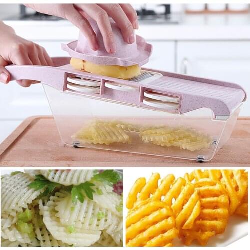 Vegetable Cutter with Transparent Container Non-slip Mat Humanized Storage Safe Protection
