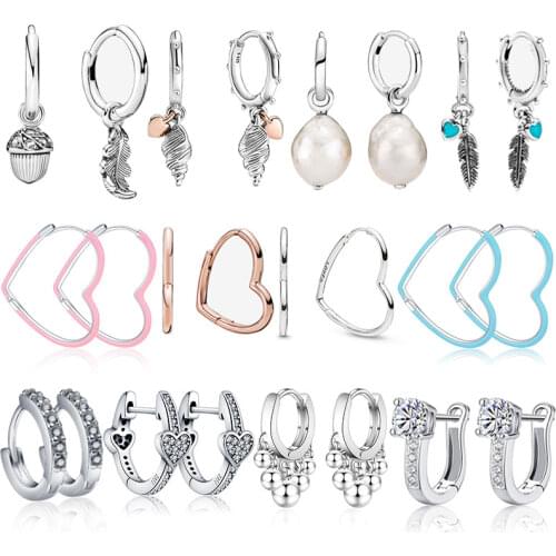 Pandach Genunie 925 Sterling Silver Single Row Zircon Stud Earrings For Women Fashion Jewelry Hot Sale CME436