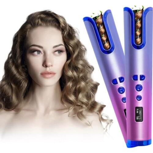 Rechargeable Wireless Automatic Curling Iron Portable Mini Device Ceramic Coating Hair Care Curly Rotating Curling Wave Styer