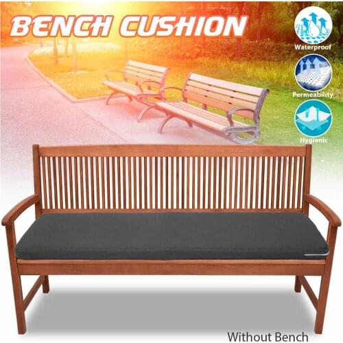 100/120/150cm Outdoor Solid Color Bench Cushion Waterproof Seat Pad with Bandage Garden Patio Furniture Chair Cushion No Chair