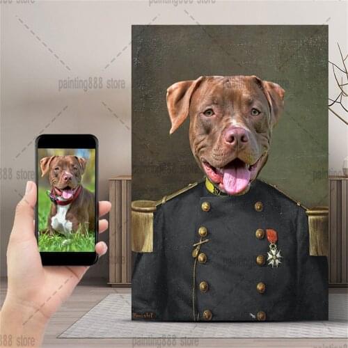 Pets Dogs Cats Portrait Custom Canvas Poster For Home Decor Custom Personalized Animals Pets Printing Picture Wall Art Gifts