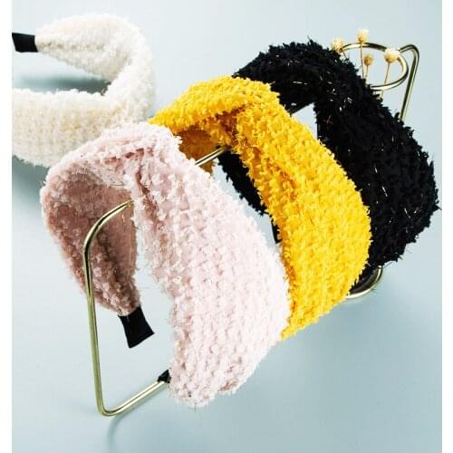 2021 Headband new bohemian flannel fabric hairband for fall winter sequin fashion floral plush wide-brimmed hair accessories